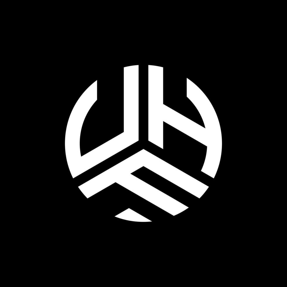diseño de logotipo de letra uhf sobre fondo negro. concepto de logotipo de letra de iniciales creativas uhf. diseño de letras uhf. vector