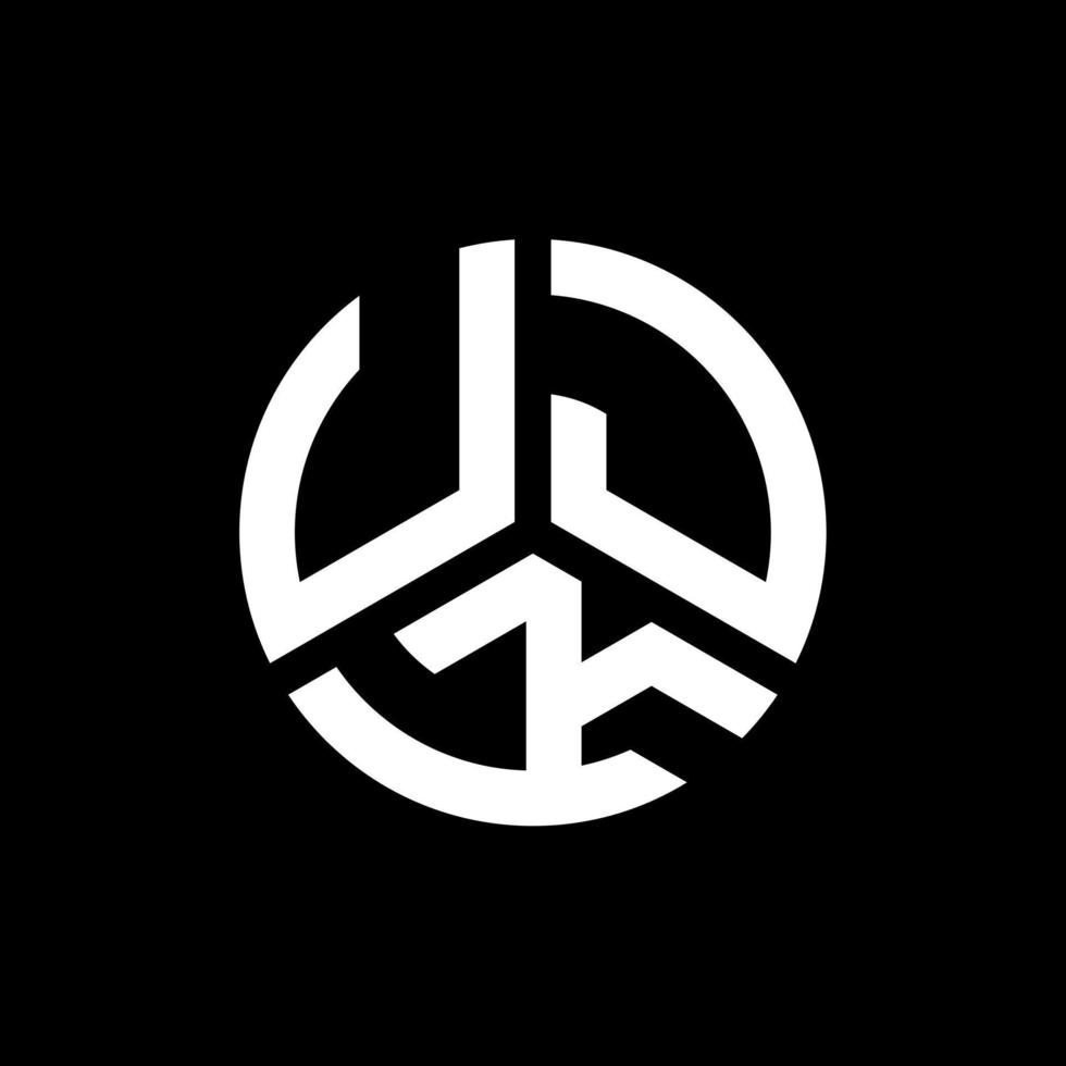UJK letter logo design on black background. UJK creative initials letter logo concept. UJK letter design. vector