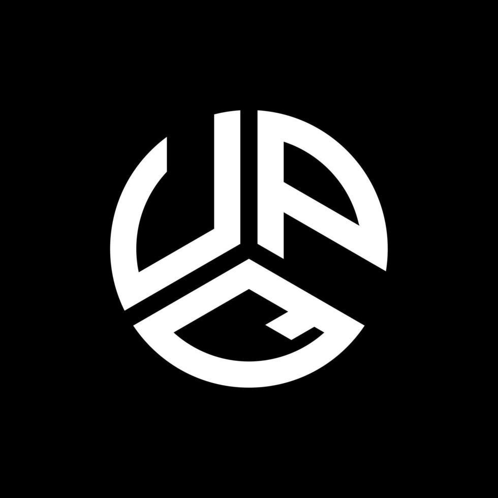 diseño de logotipo de letra upq sobre fondo negro. upq concepto creativo del logotipo de la letra de las iniciales. diseño de letra upq. vector