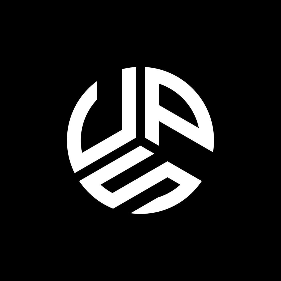 UPS letter logo design on black background. UPS creative initials letter logo concept. UPS letter design. vector