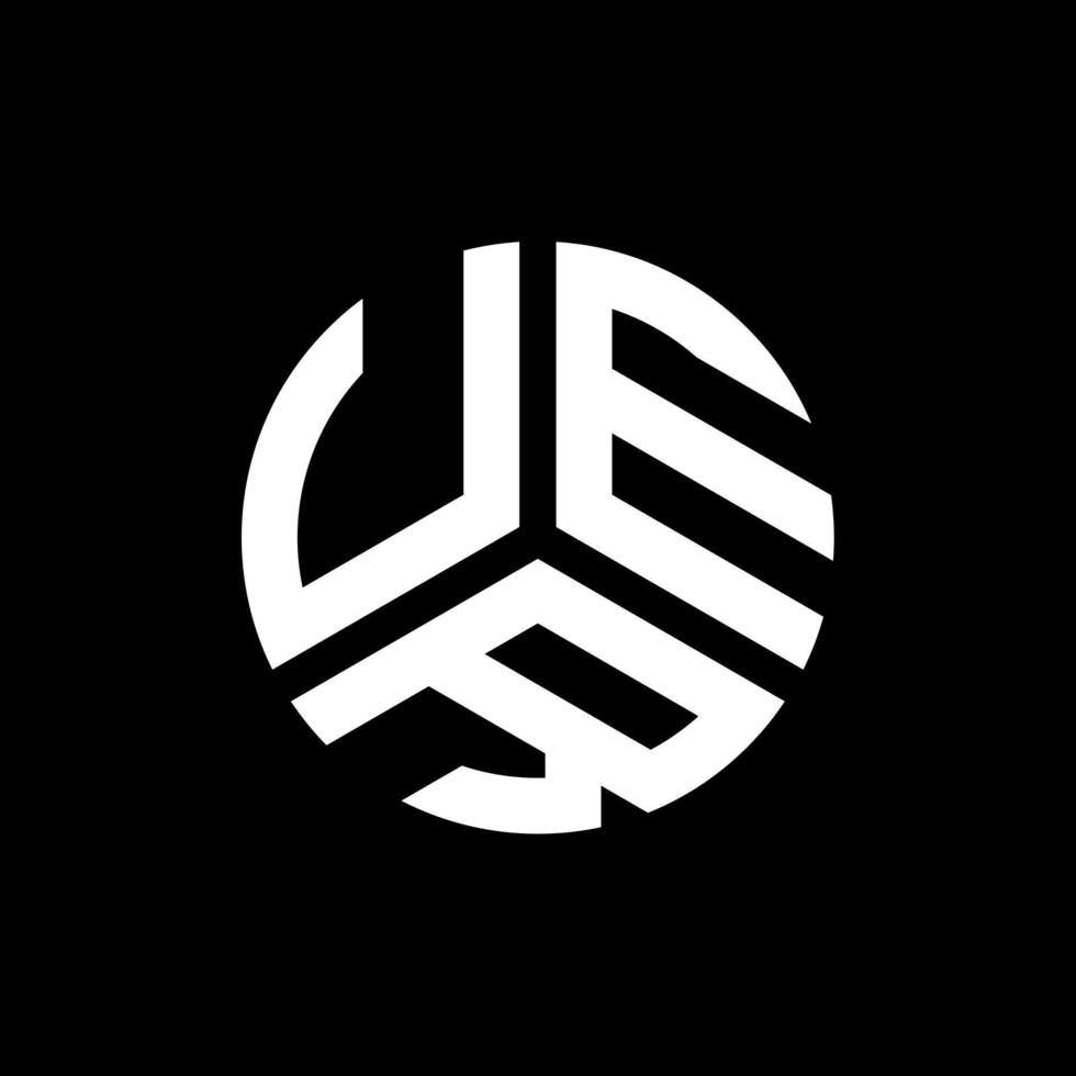 UER letter logo design on black background. UER creative initials letter logo concept. UER letter design. vector