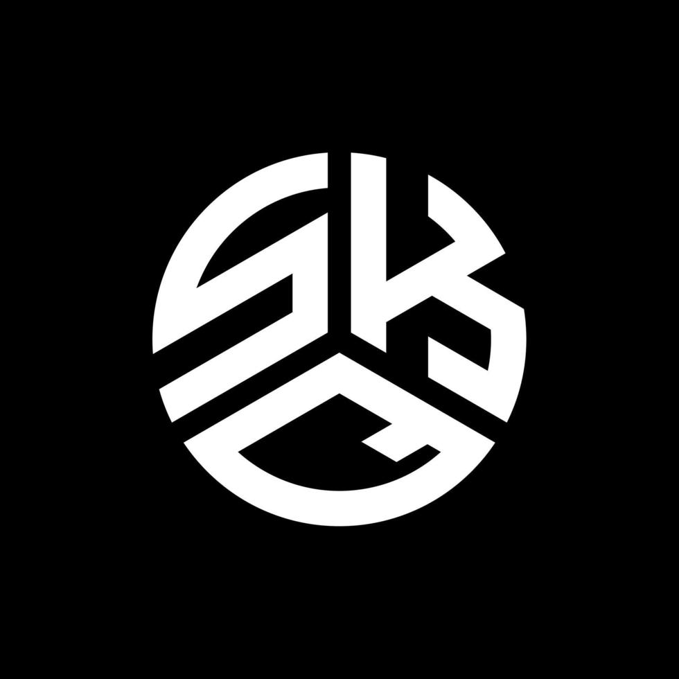 diseño de logotipo de letra skq sobre fondo negro. concepto de logotipo de letra de iniciales creativas skq. diseño de letras skq. vector