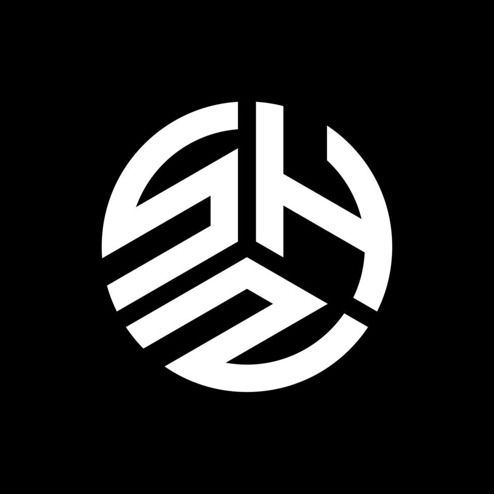 SHZ letter logo design on black background. SHZ creative initials letter logo concept. SHZ letter design. vector