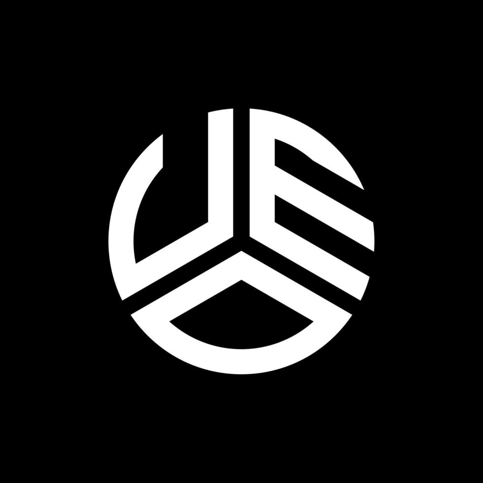 diseño del logotipo de la letra ueo sobre fondo negro. concepto de logotipo de letra de iniciales creativas ueo. diseño de letras ueo. vector