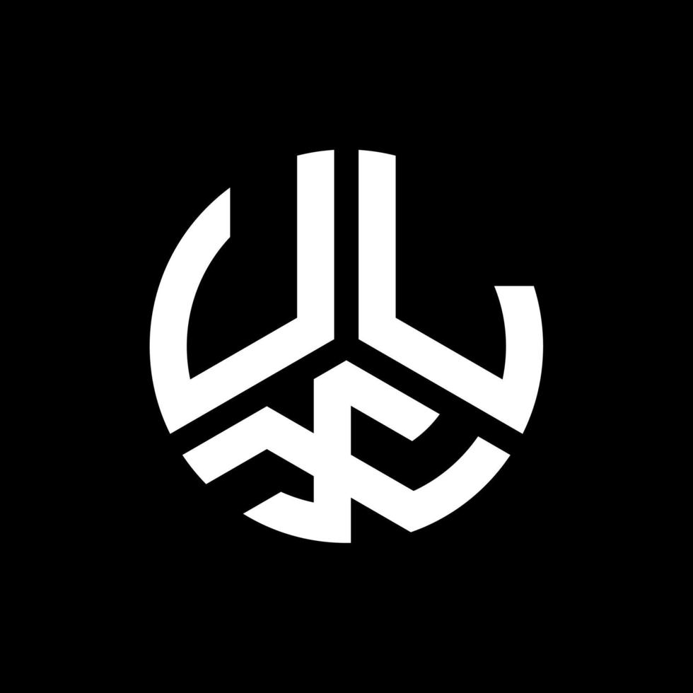 ULX letter logo design on black background. ULX creative initials letter logo concept. ULX letter design. vector