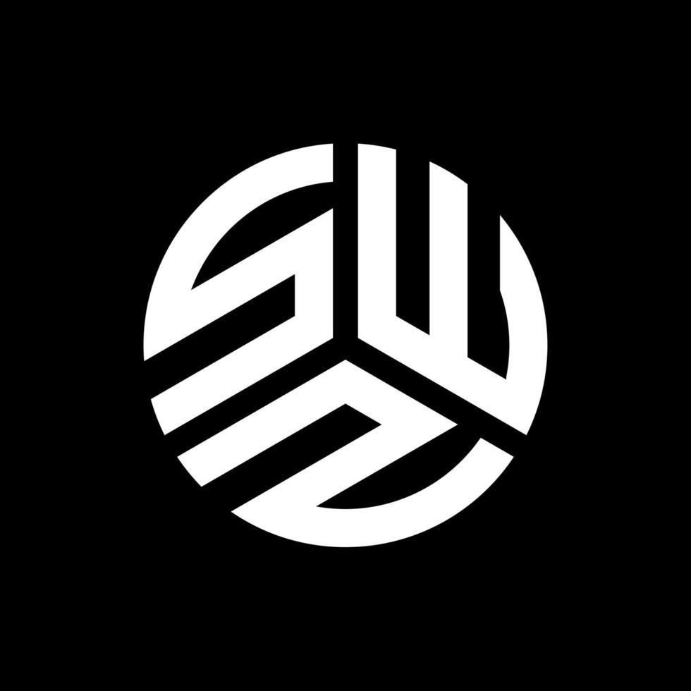 diseño de logotipo de letra swz sobre fondo negro. concepto de logotipo de letra de iniciales creativas swz. diseño de letras swz. vector