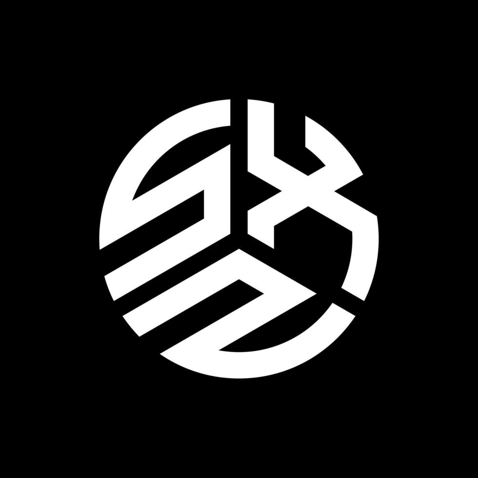 SXZ letter logo design on black background. SXZ creative initials letter logo concept. SXZ letter design. vector