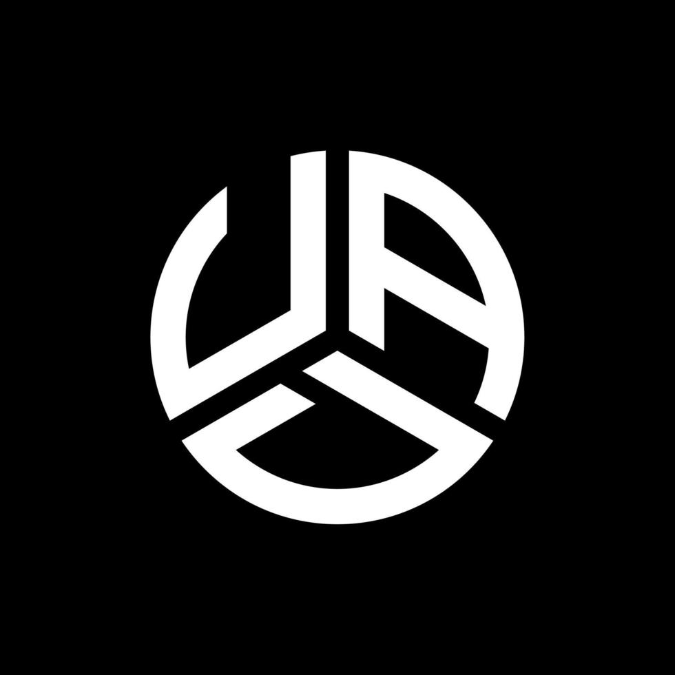 diseño del logotipo de la letra uad sobre fondo negro. concepto creativo del logotipo de la letra de las iniciales de uad. diseño de letras uad. vector