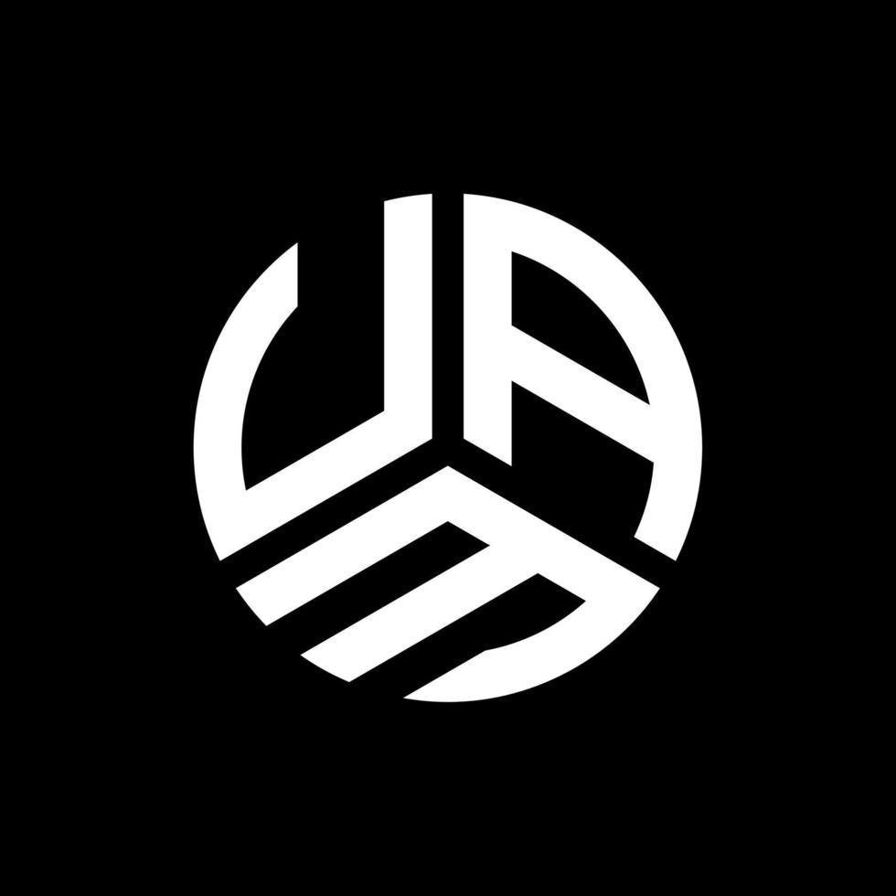 UAM letter logo design on black background. UAM creative initials letter logo concept. UAM letter design. vector