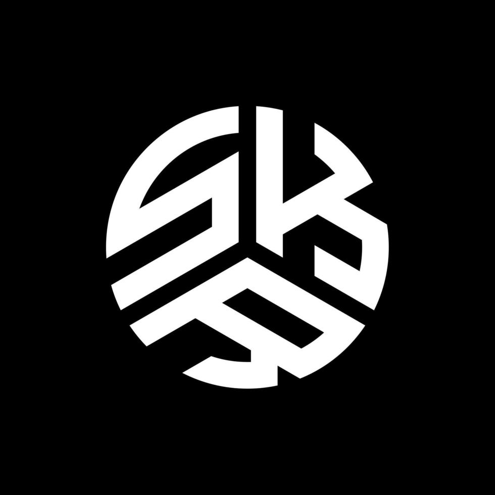 diseño del logotipo de la letra skr sobre fondo negro. Concepto de logotipo de letra de iniciales creativas skr. diseño de letras skr. vector