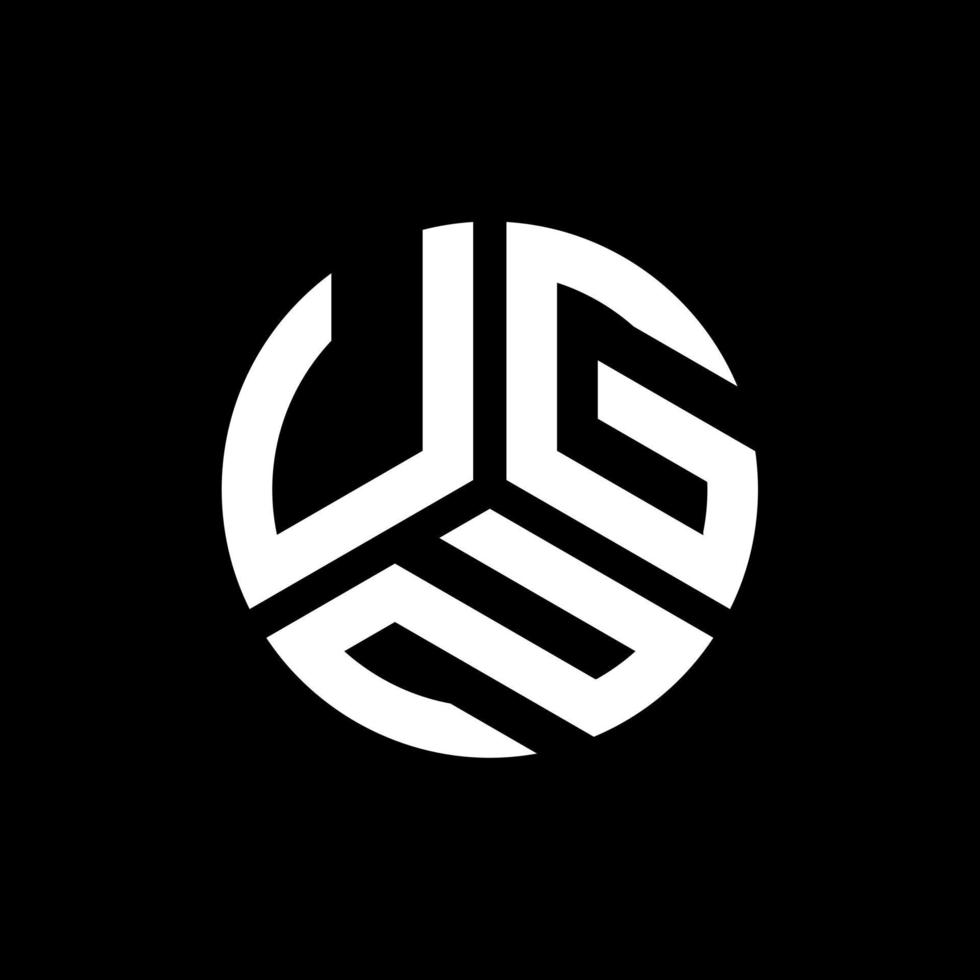 diseño de logotipo de letra ugn sobre fondo negro. concepto de logotipo de letra de iniciales creativas ugn. diseño de letra ugn. vector