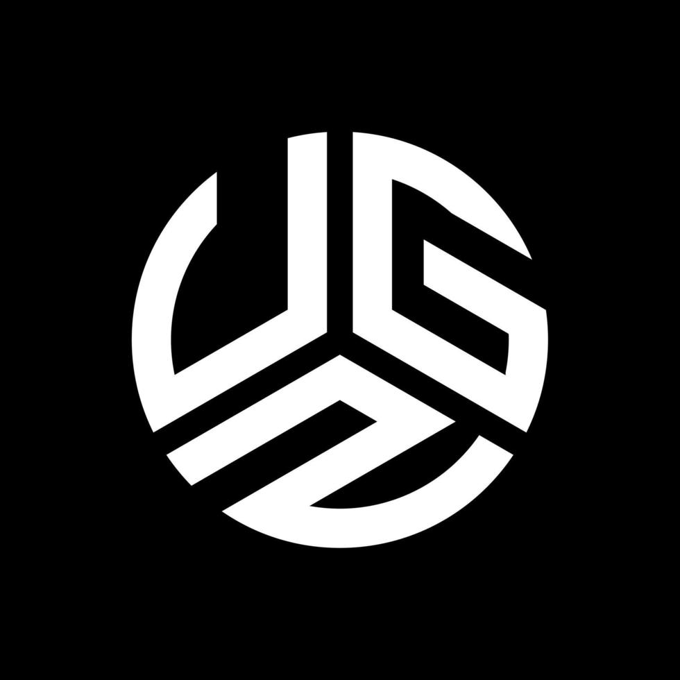 UGZ letter logo design on black background. UGZ creative initials letter logo concept. UGZ letter design. vector
