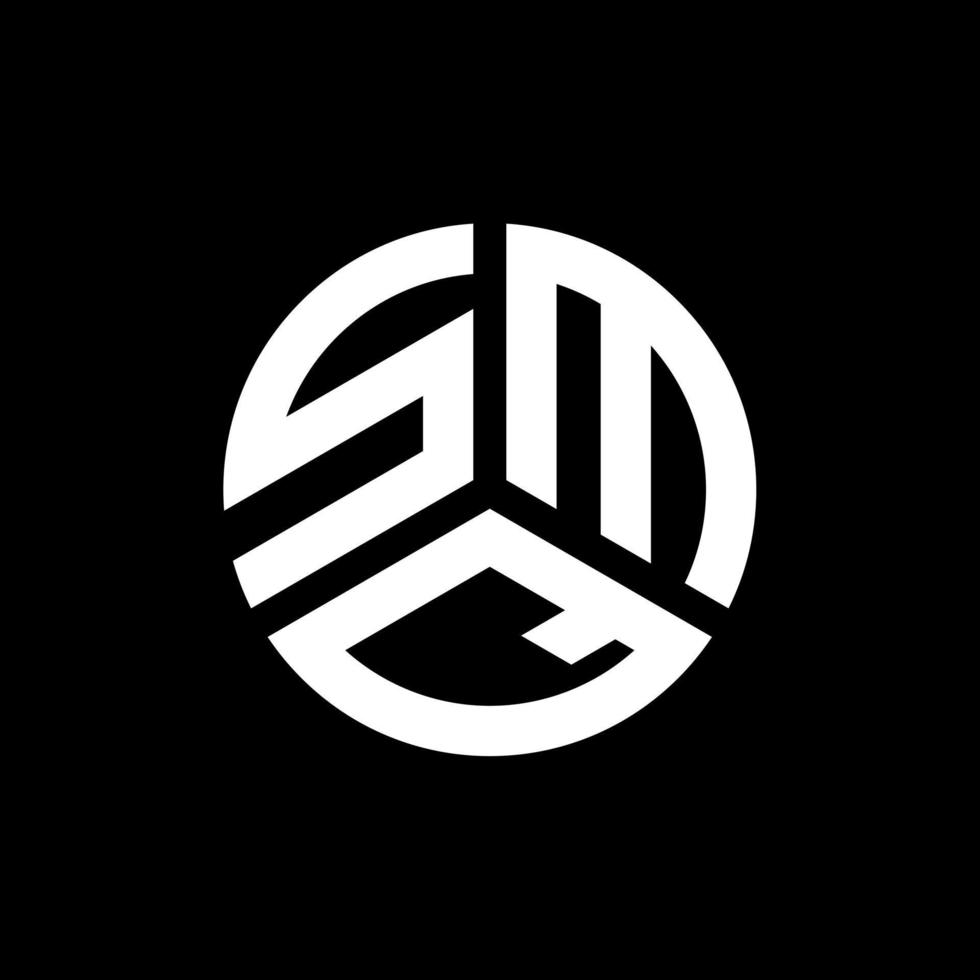 SMQ letter logo design on black background. SMQ creative initials letter logo concept. SMQ letter design. vector