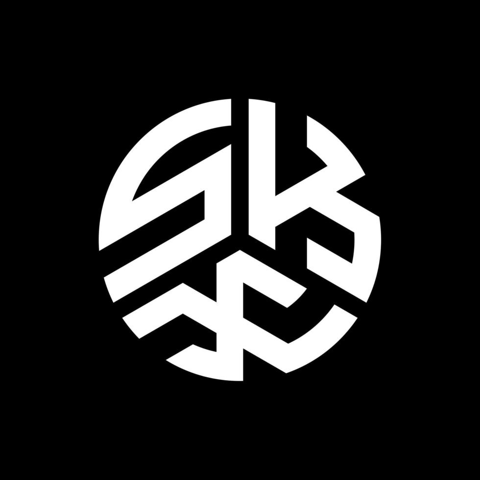 diseño del logotipo de la letra skx sobre fondo negro. concepto de logotipo de letra de iniciales creativas skx. diseño de letras skx. vector
