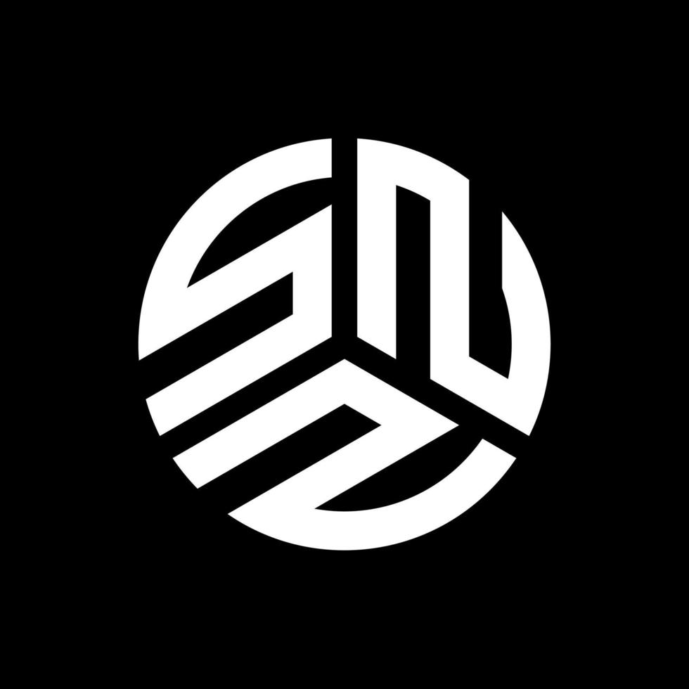 SNZ letter logo design on black background. SNZ creative initials letter logo concept. SNZ letter design. vector