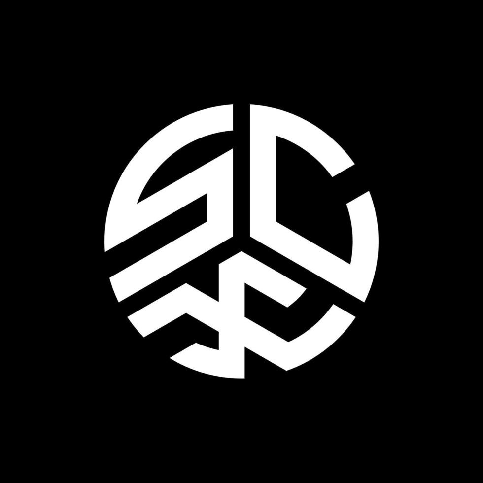 SCX letter logo design on black background. SCX creative initials letter logo concept. SCX letter design. vector