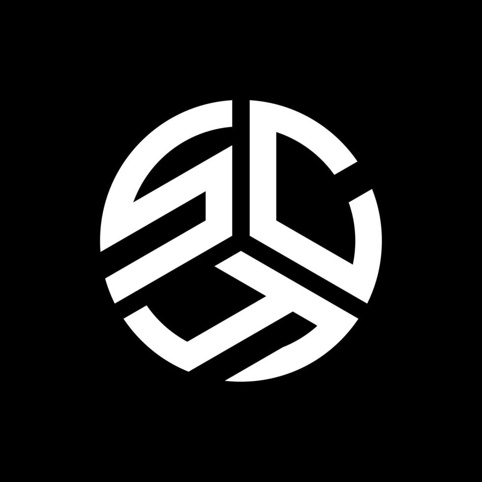 diseño de logotipo de letra scy sobre fondo negro. concepto de logotipo de letra de iniciales creativas scy. diseño de letras scy. vector
