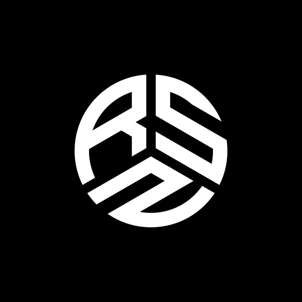 RSZ letter logo design on black background. RSZ creative initials letter logo concept. RSZ letter design. vector