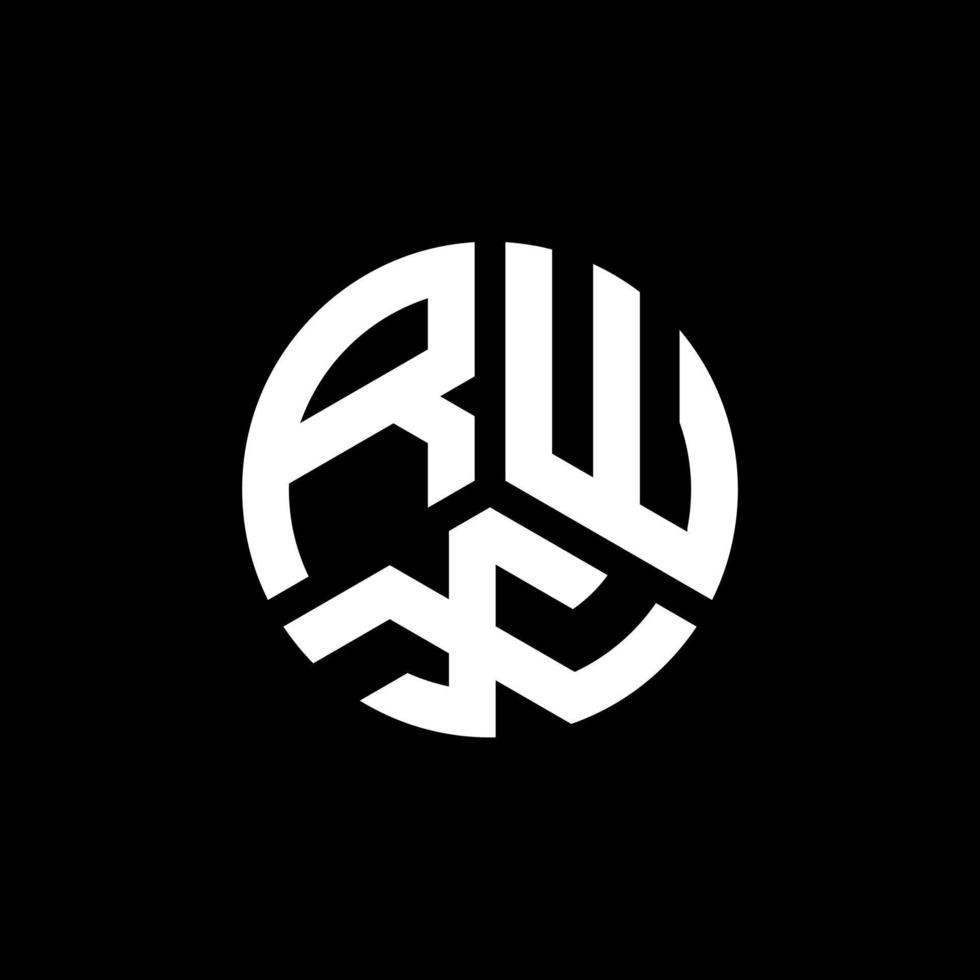 RWX letter logo design on black background. RWX creative initials letter logo concept. RWX letter design. vector