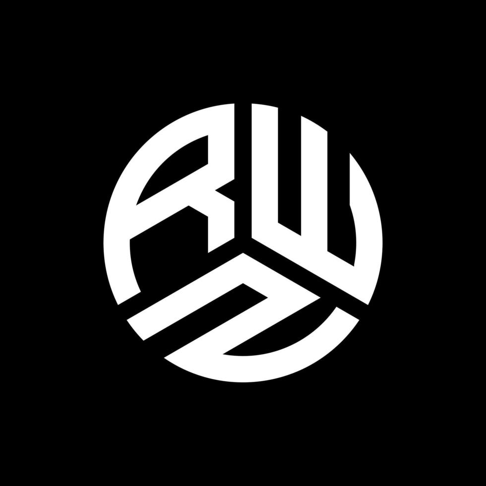 diseño de logotipo de letra rwz sobre fondo negro. concepto de logotipo de letra de iniciales creativas rwz. diseño de letras rwz. vector