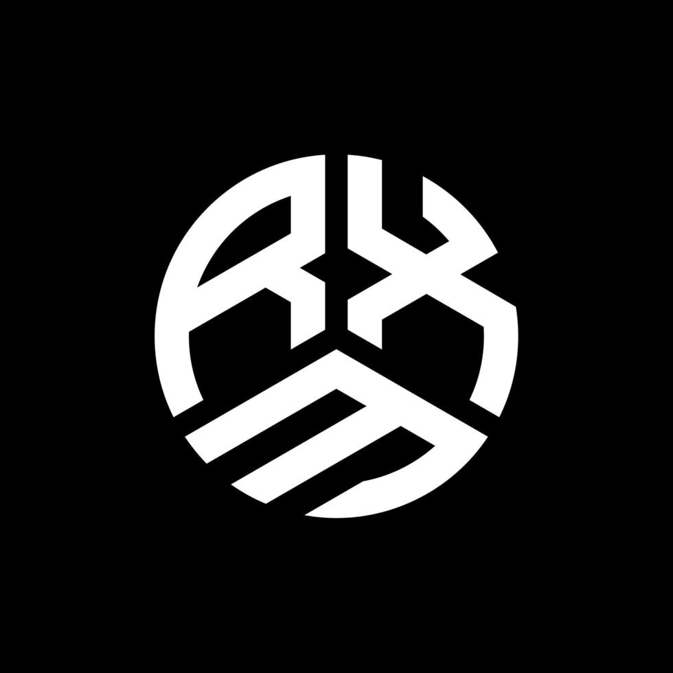 RXM letter logo design on black background. RXM creative initials letter logo concept. RXM letter design. vector