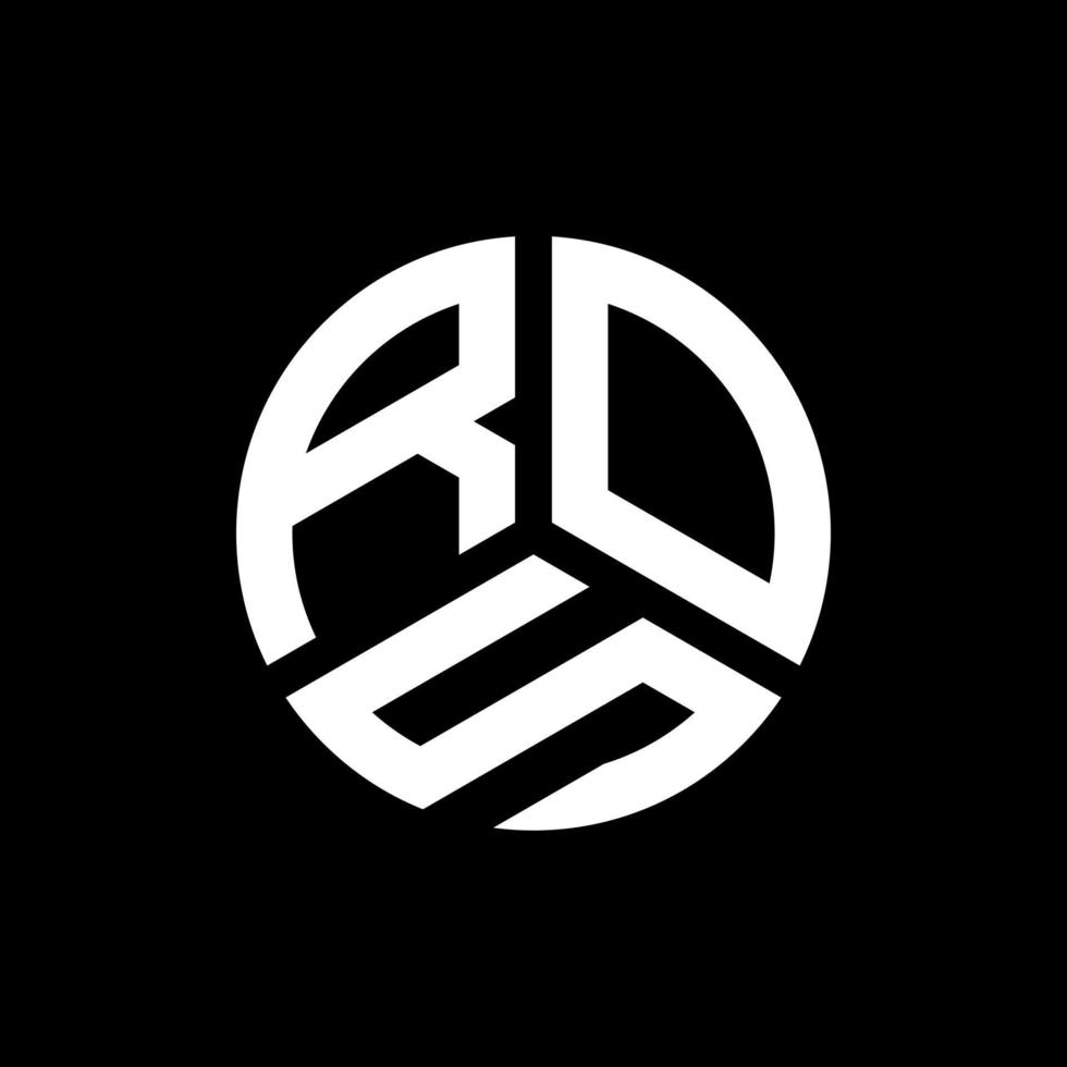 ROS letter logo design on black background. ROS creative initials letter logo concept. ROS letter design. vector