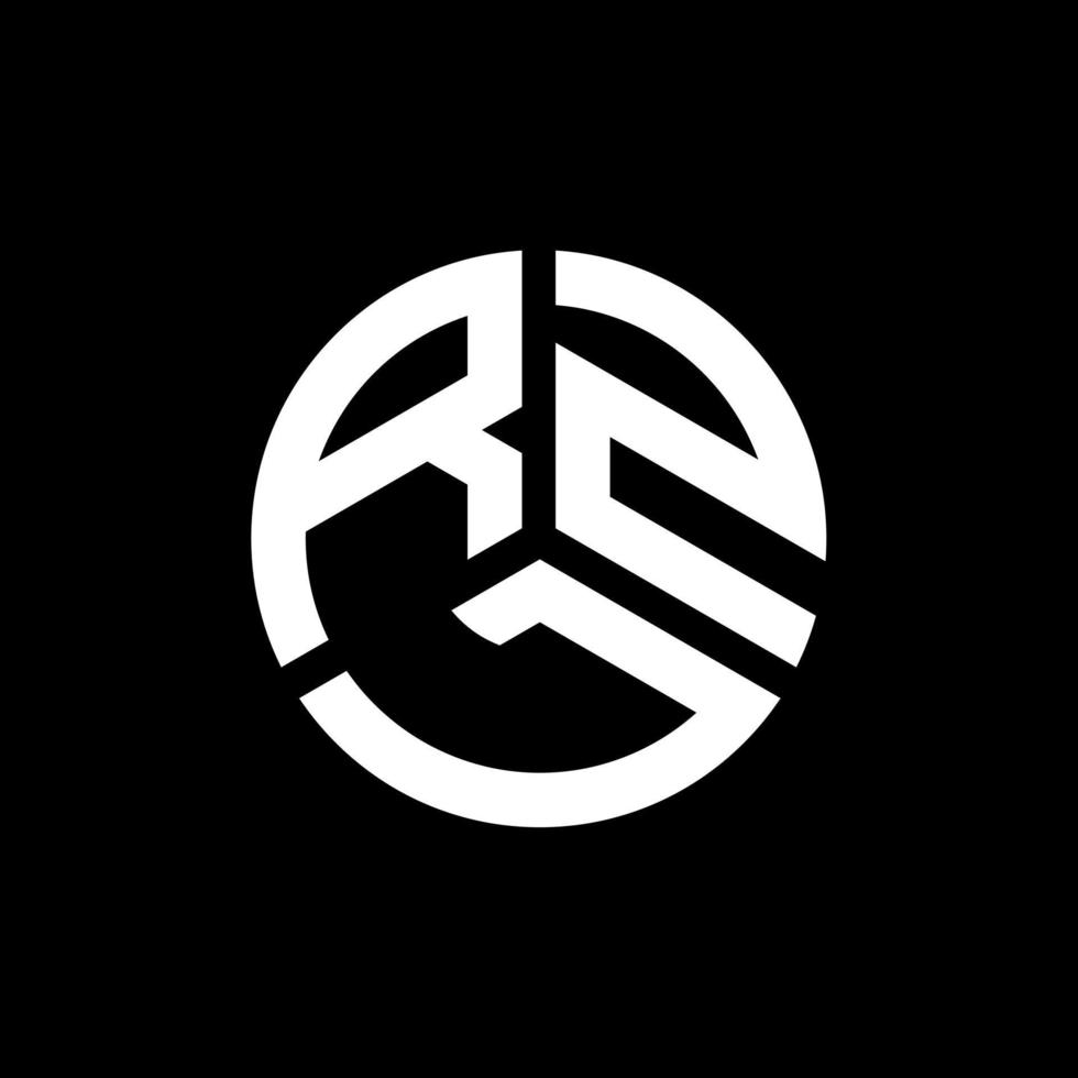 RZL letter logo design on black background. RZL creative initials letter logo concept. RZL letter design. vector