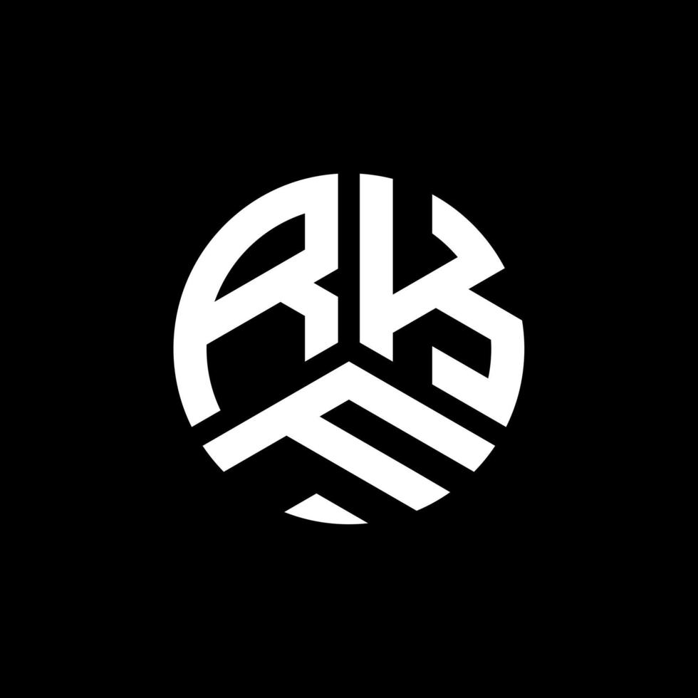 RKF letter logo design on black background. RKF creative initials letter logo concept. RKF letter design. vector