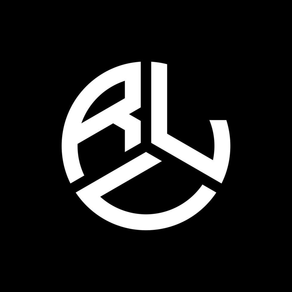 RLU letter logo design on black background. RLU creative initials