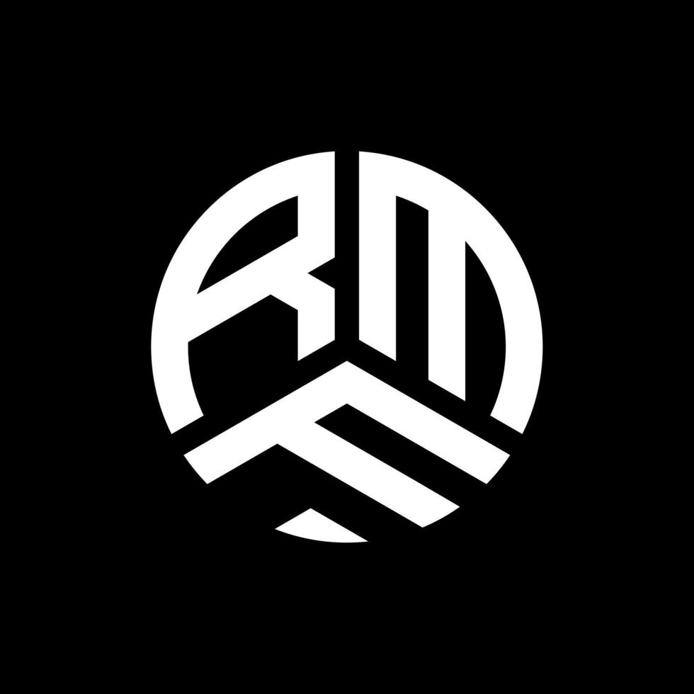 RMF letter logo design on black background. RMF creative initials letter logo concept. RMF letter design. vector