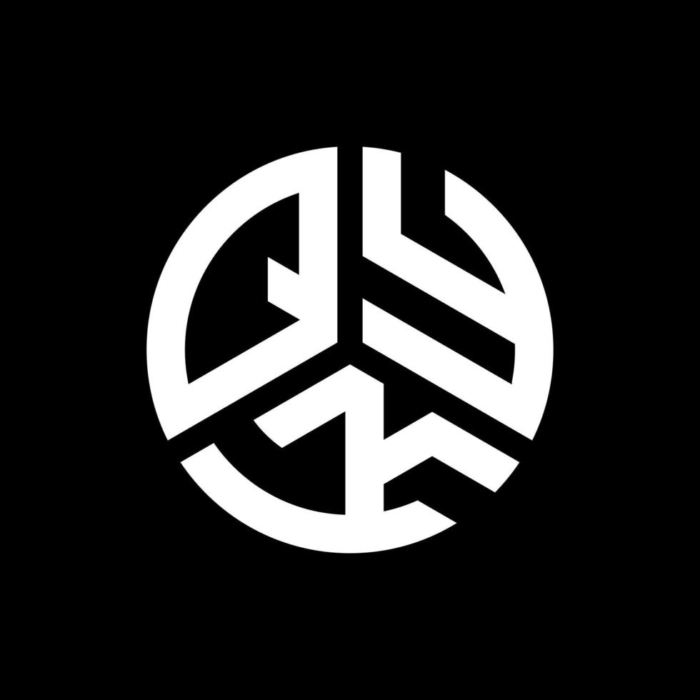 diseño de logotipo de letra qyk sobre fondo negro. qyk concepto de logotipo de letra de iniciales creativas. diseño de letras qyk. vector