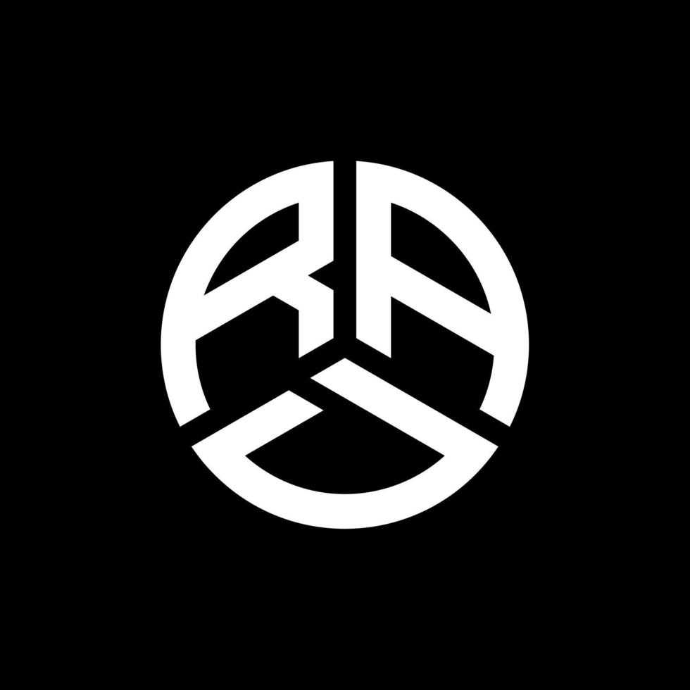 RAD letter logo design on black background. RAD creative initials letter logo concept. RAD letter design. vector