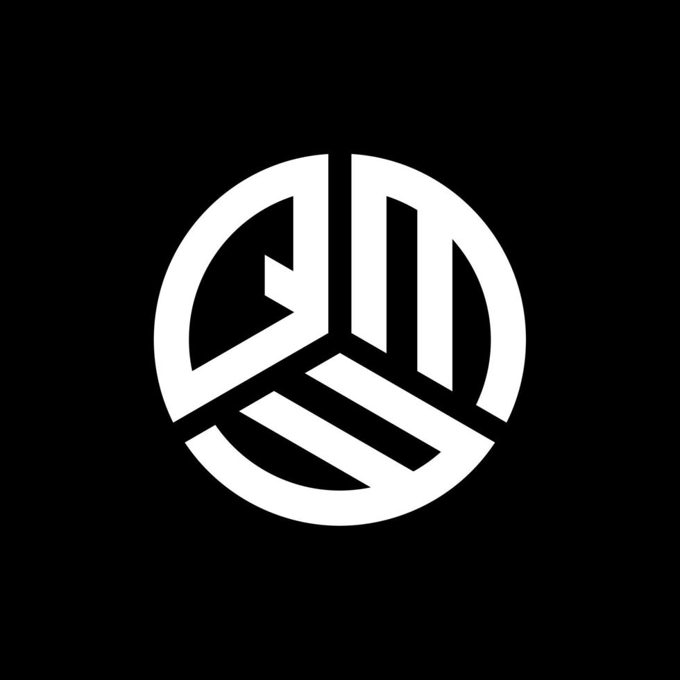 diseño de logotipo de letra qmw sobre fondo negro. concepto de logotipo de letra de iniciales creativas qmw. diseño de letra qmw. vector