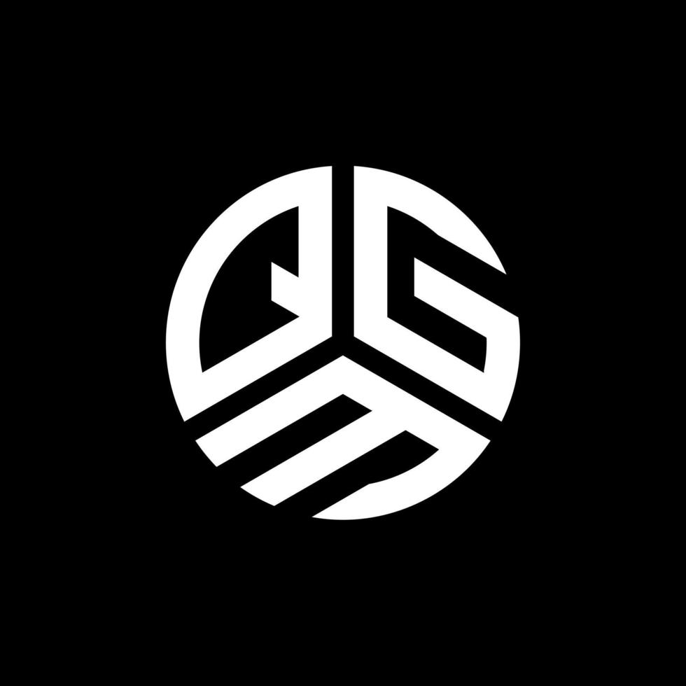 QGM letter logo design on black background. QGM creative initials letter logo concept. QGM letter design. vector