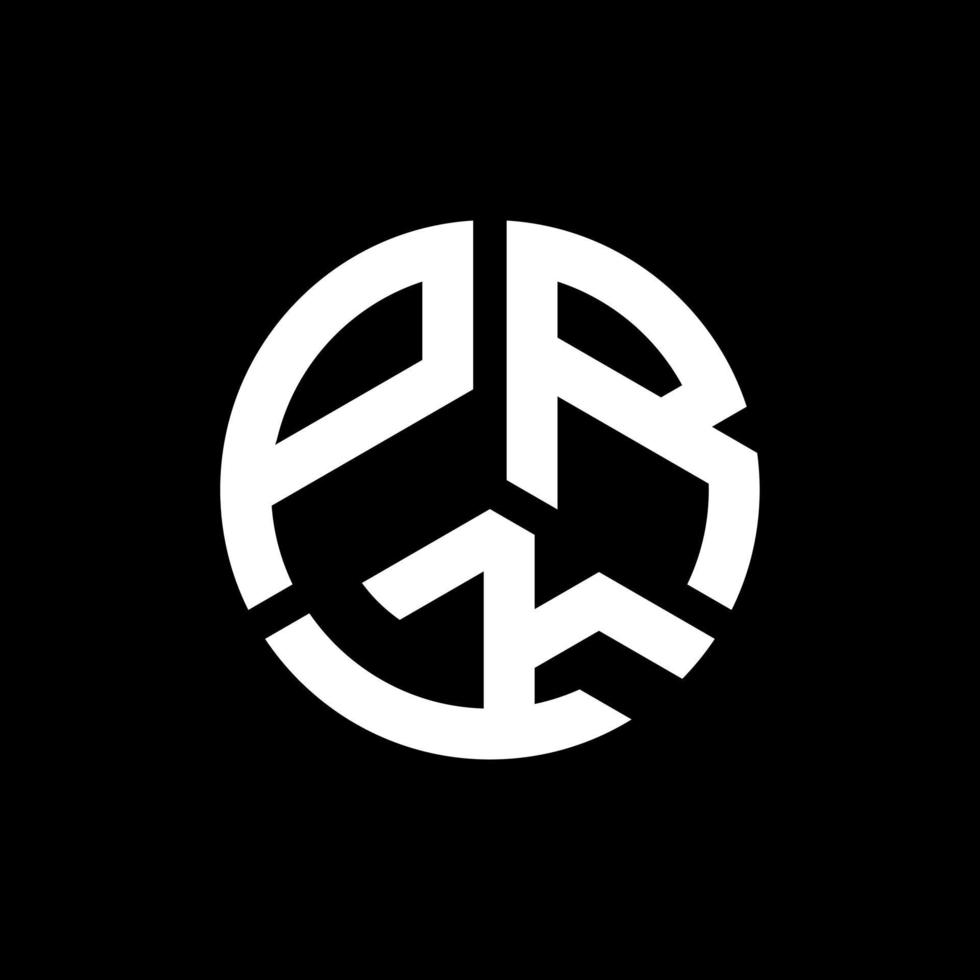 PRK letter logo design on black background. PRK creative initials letter logo concept. PRK letter design. vector