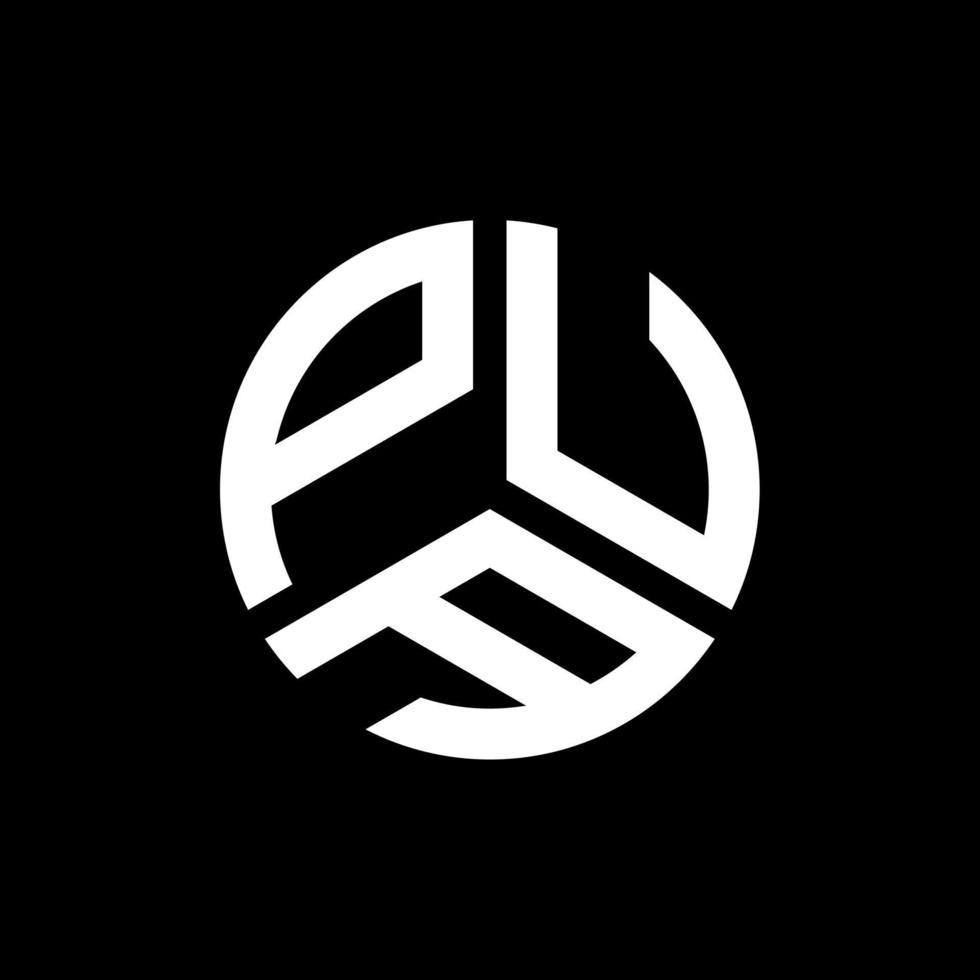 PUA letter logo design on black background. PUA creative initials letter logo concept. PUA letter design. vector