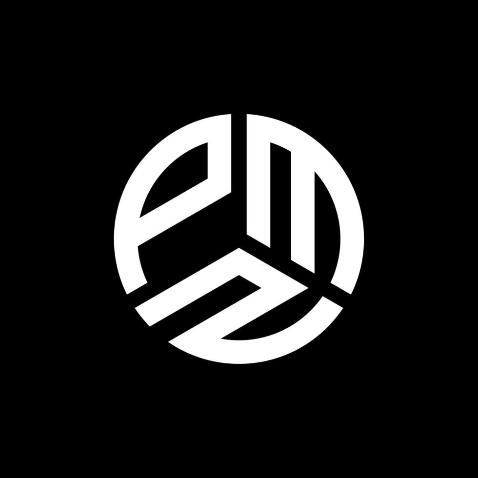 PMZ letter logo design on black background. PMZ creative initials letter logo concept. PMZ letter design. vector