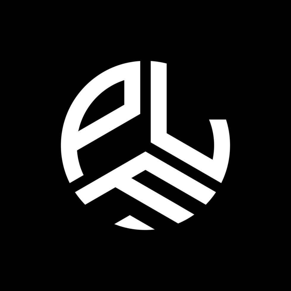 PLF letter logo design on black background. PLF creative initials letter logo concept. PLF letter design. vector