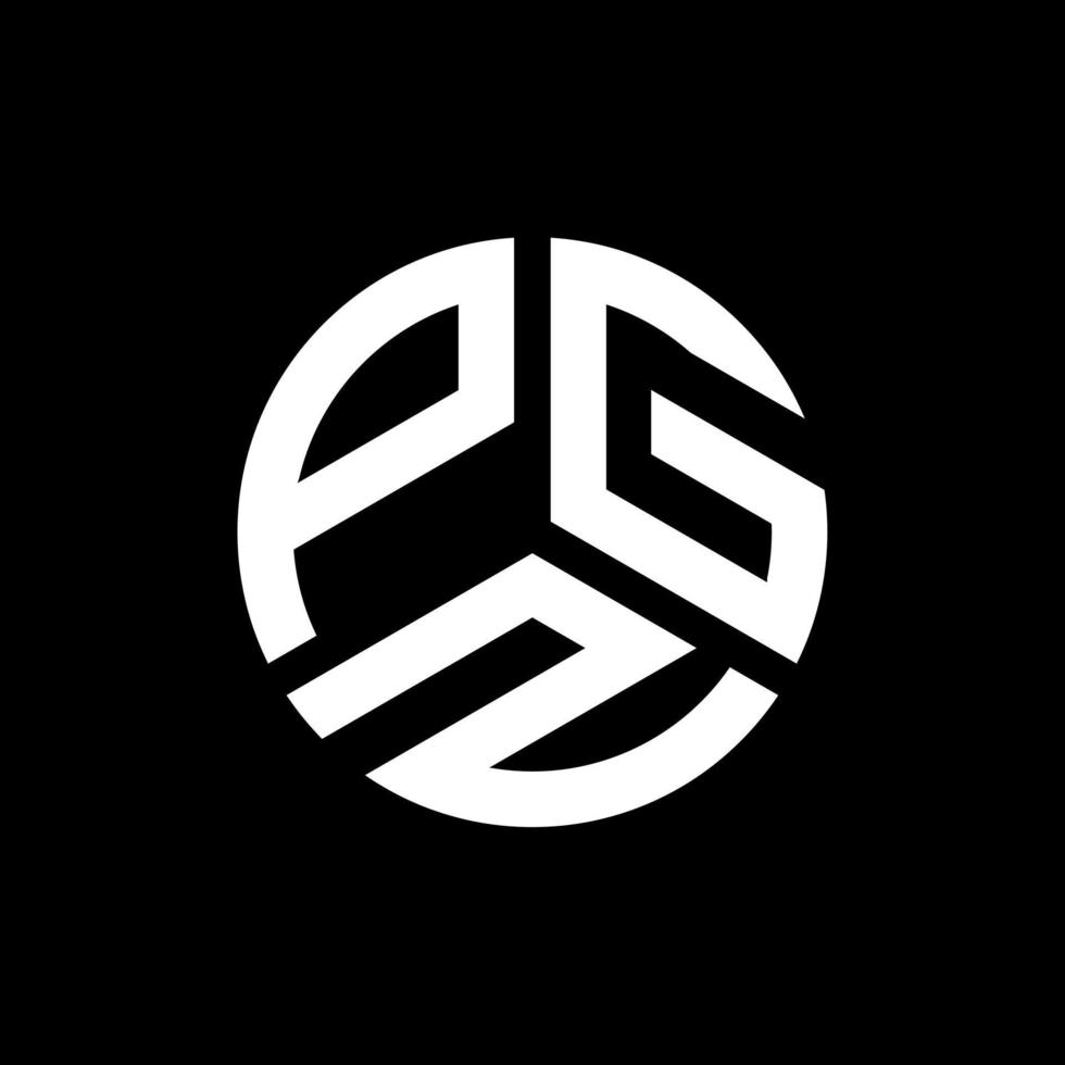 PGZ letter logo design on black background. PGZ creative initials letter logo concept. PGZ letter design. vector