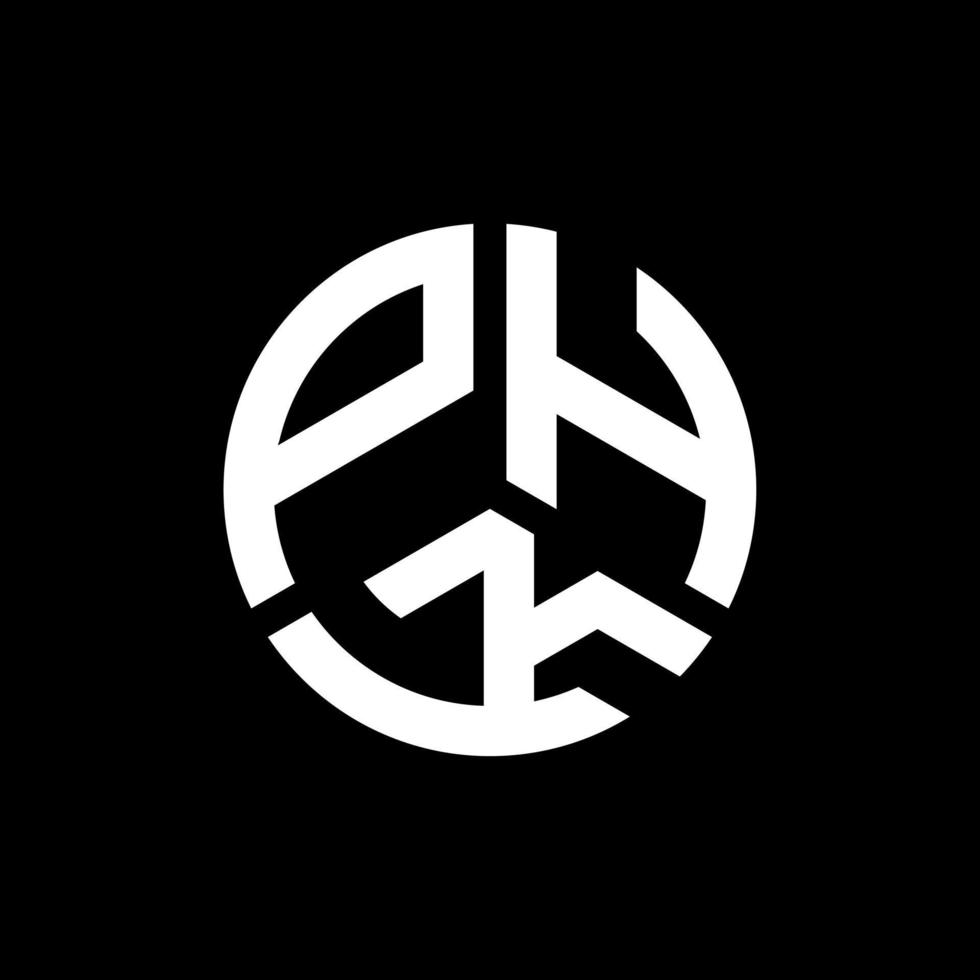 PHK letter logo design on black background. PHK creative initials letter logo concept. PHK letter design. vector