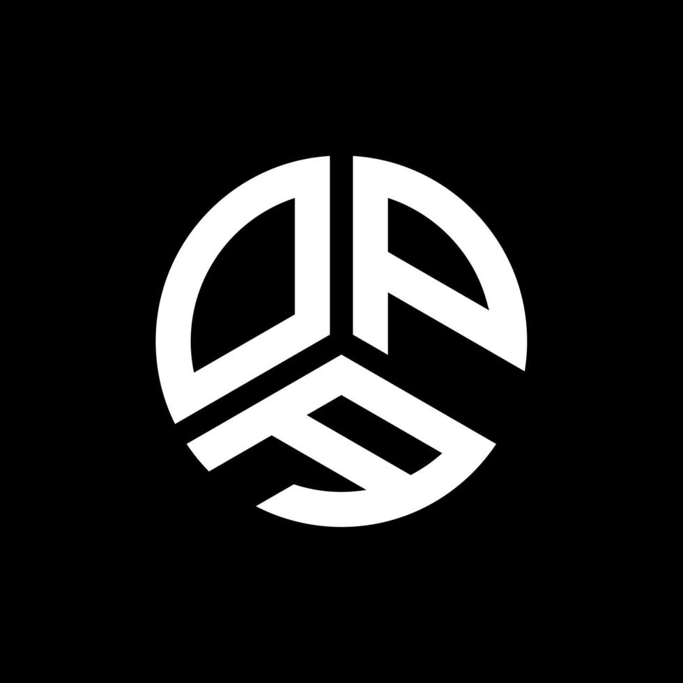 diseño de logotipo de letra opa sobre fondo negro. concepto de logotipo de letra de iniciales creativas de opa. diseño de letras opa. vector