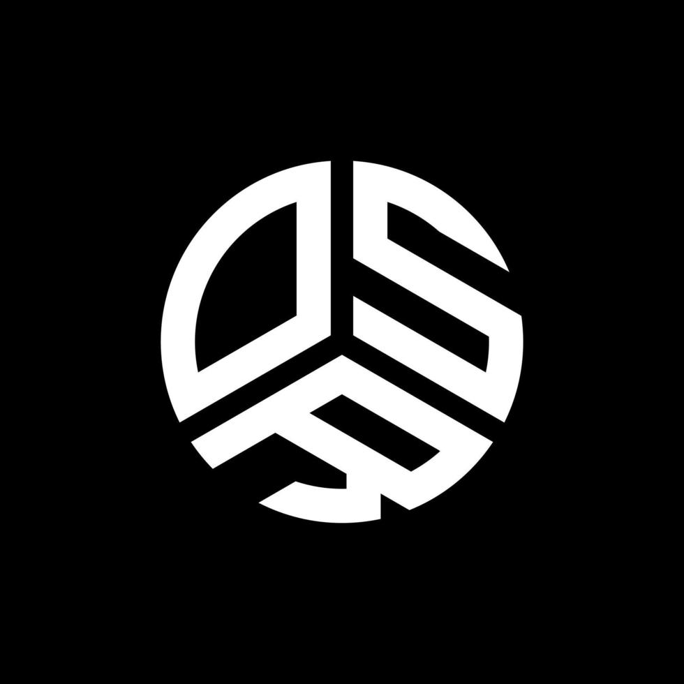 OSR letter logo design on black background. OSR creative initials letter logo concept. OSR letter design. vector