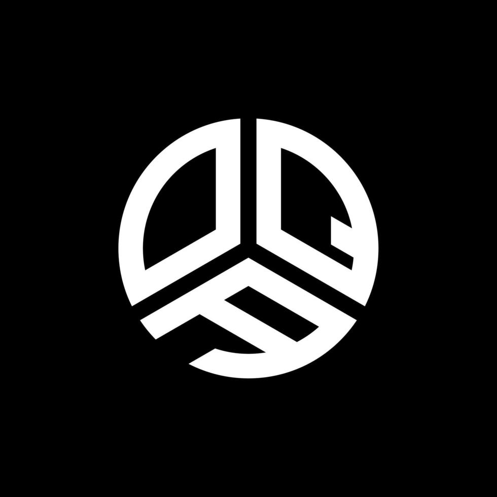 diseño de logotipo de letra oqa sobre fondo negro. oqa concepto de logotipo de letra de iniciales creativas. diseño de letras oqa. vector