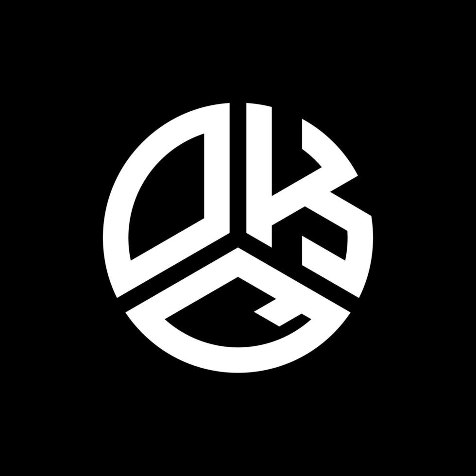 diseño de logotipo de letra okq sobre fondo negro. okq concepto creativo del logotipo de la letra inicial. diseño de letras okq. vector