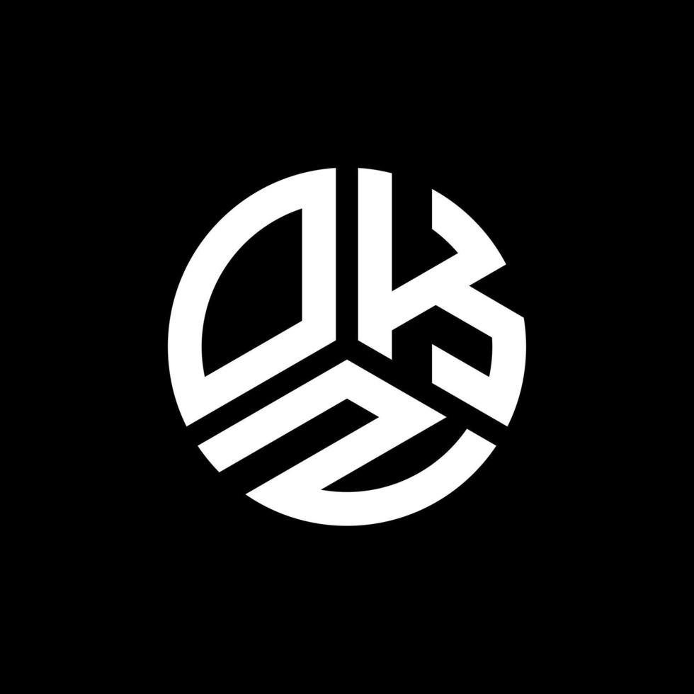 diseño del logotipo de la letra okz sobre fondo negro. concepto de logotipo de letra de iniciales creativas okz. diseño de letras okz. vector