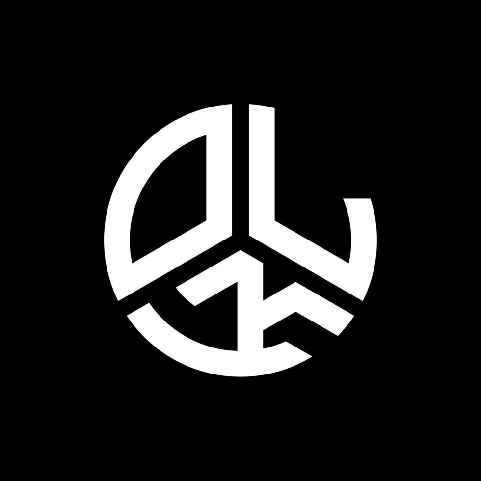 diseño de logotipo de letra olk sobre fondo negro. concepto de logotipo de letra de iniciales creativas olk. diseño de letras antiguas. vector