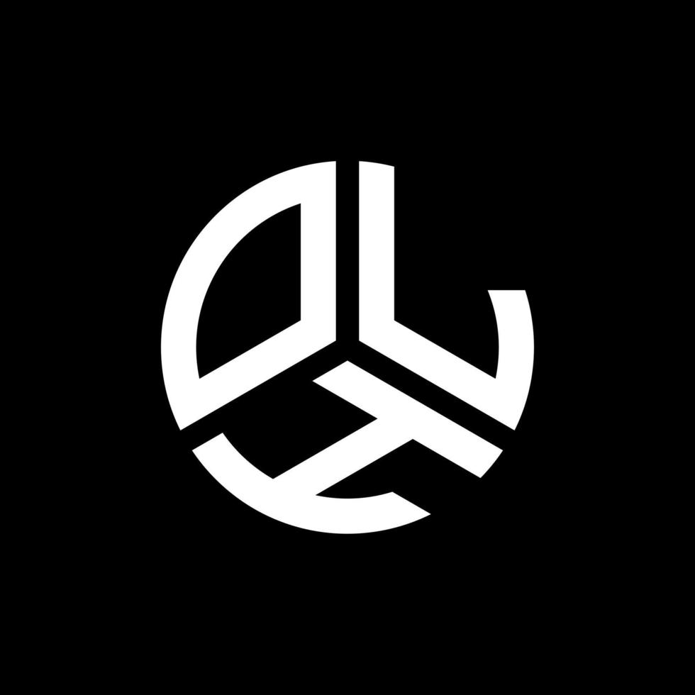 OLH letter logo design on black background. OLH creative initials letter logo concept. OLH letter design. vector