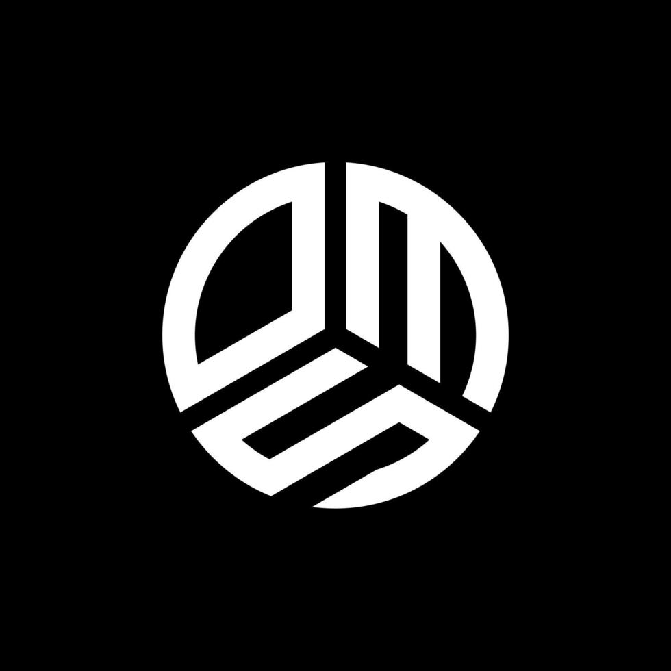 diseño del logotipo de la letra oms sobre fondo negro. concepto de logotipo de letra de iniciales creativas de oms. diseño de letras oms. vector