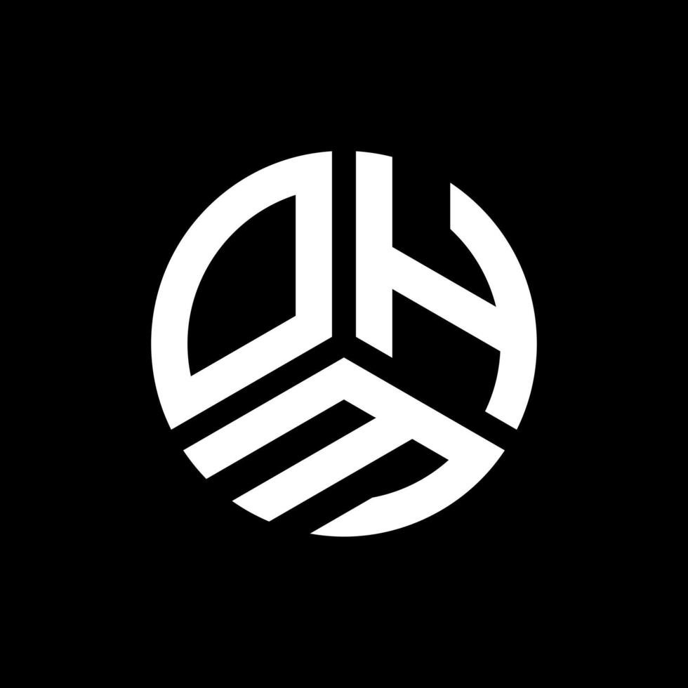 OHM letter logo design on black background. OHM creative initials letter logo concept. OHM letter design. vector