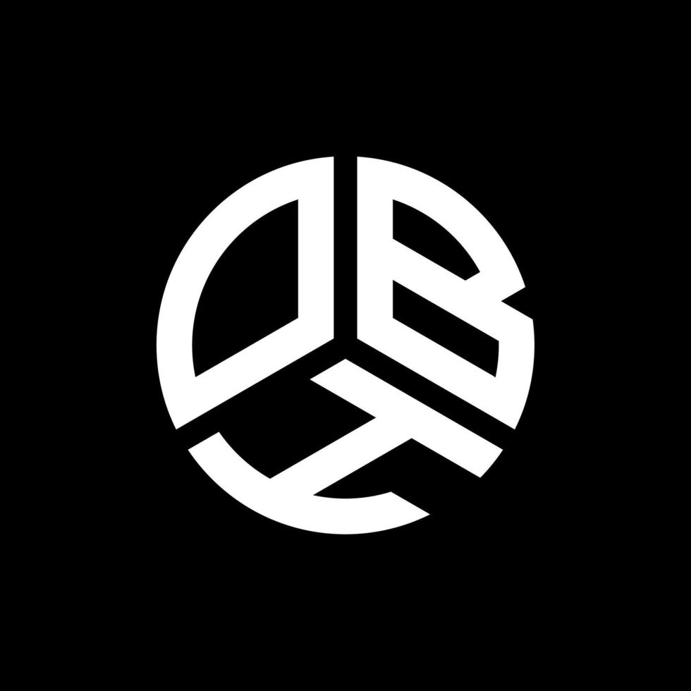 OBH letter logo design on black background. OBH creative initials letter logo concept. OBH letter design. vector